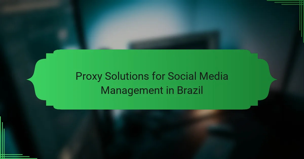 Proxy Solutions for Social Media Management in Brazil