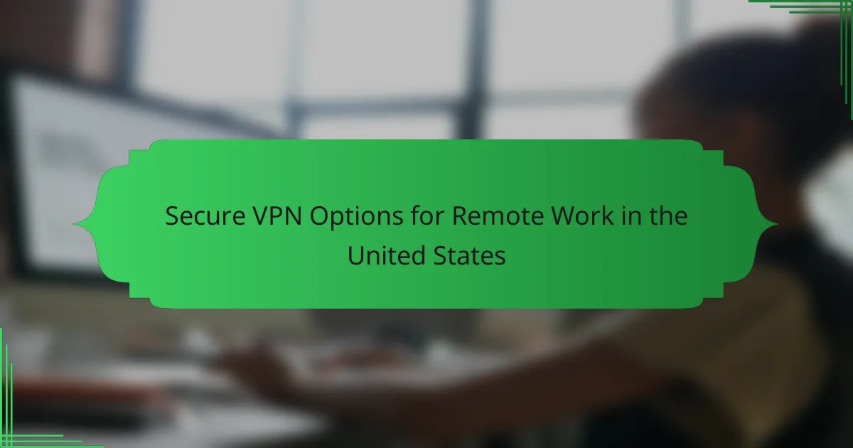Secure VPN Options for Remote Work in the United States