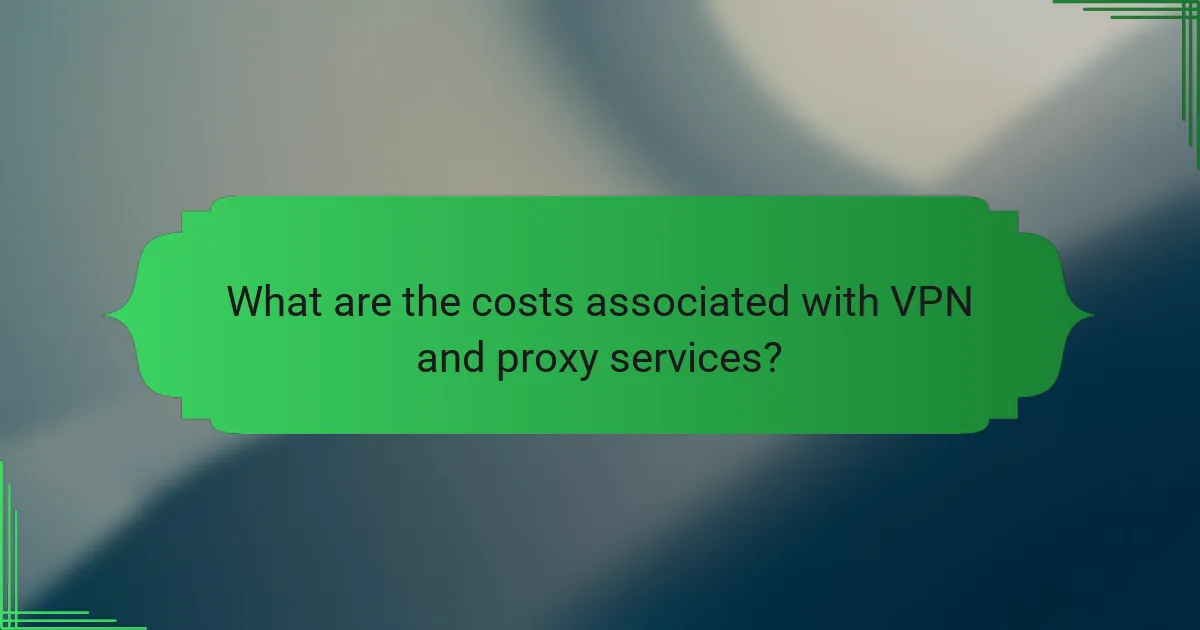 What are the costs associated with VPN and proxy services?